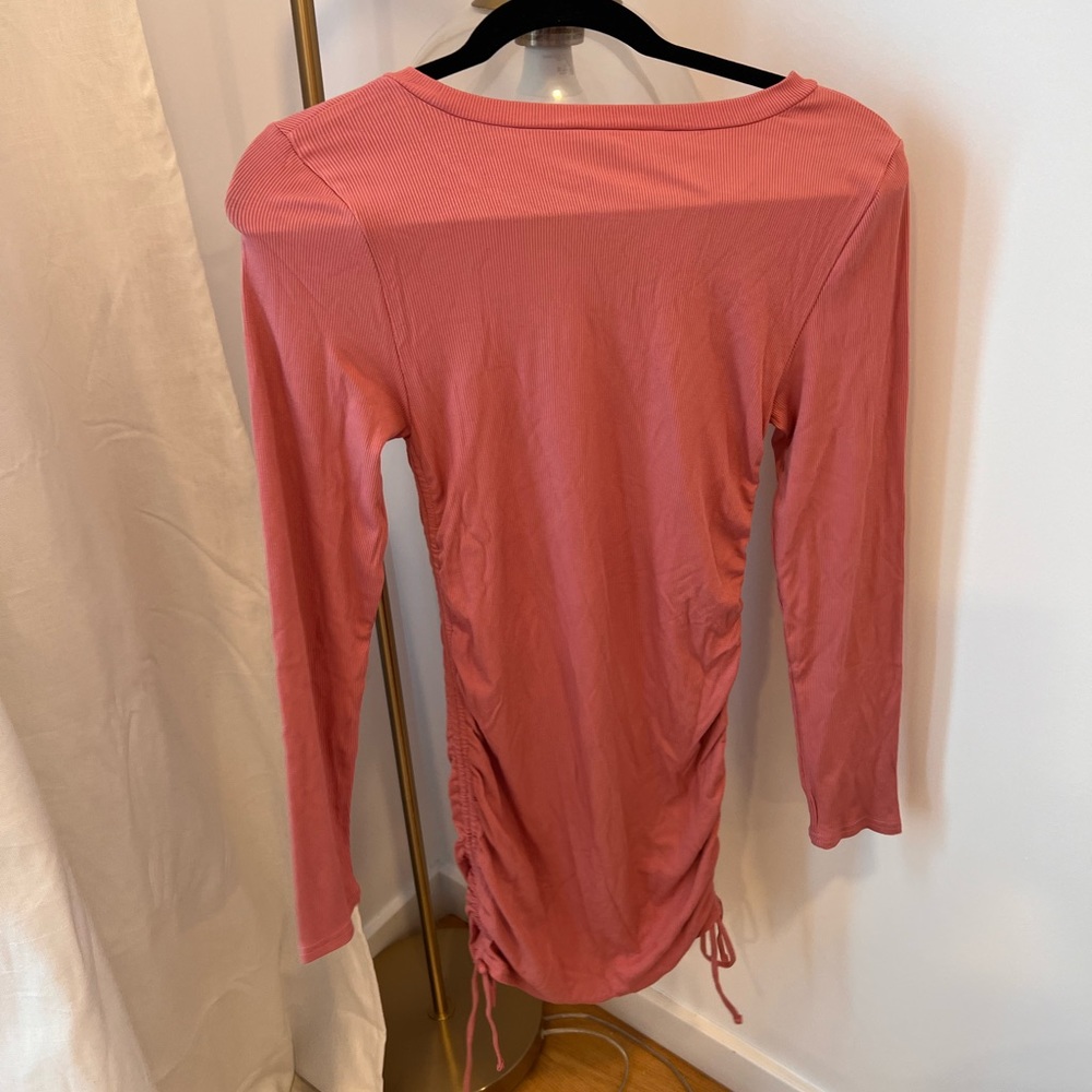 BB Dakota by Steve Madden Womens Ribbed Short Mini Dress Pink long sleeve NWT - Picture 5 of 5